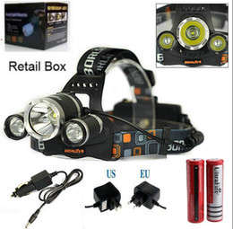 BULK//new 3x CREE XM-L T6 LED Headlamp Head Light Lamp plus x2 18650 batteries included