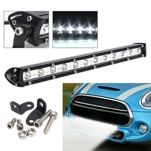 13Inch 36W 12 LED Single Row Work Light Bar Spot Offroad Driving Lamp Waterproof IP67 White