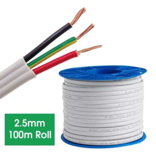 Stock from 6///Brand new PVC 3core 2.5mm 100M roll cable