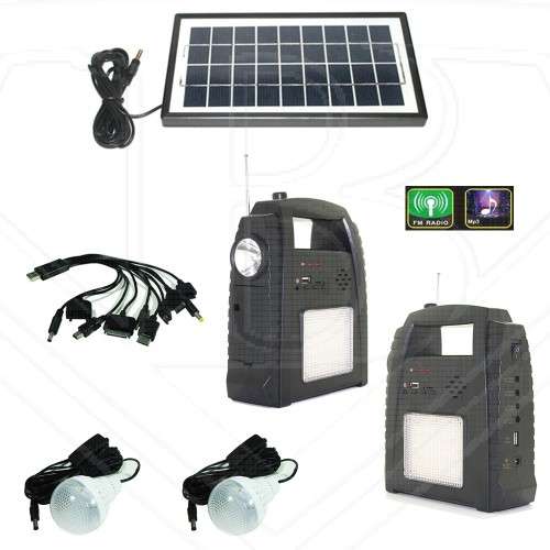 Rechargeable Solar Charging Digital Lighting Kit with FM Radio MP3 Player