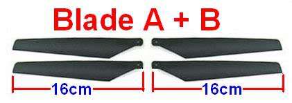 Main Blade A/B LAMA V3 / V4, Hunter, Apache, Walkera, RC Helicopter  (BLACK)