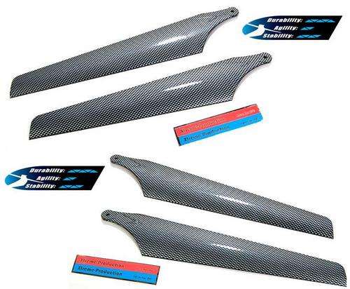 Xtreme Hard Main Blade A/B  Upper and Lower,  (Big Lama / E-500 ) (CARBON BLACK ) EBL006-K EBL005-K