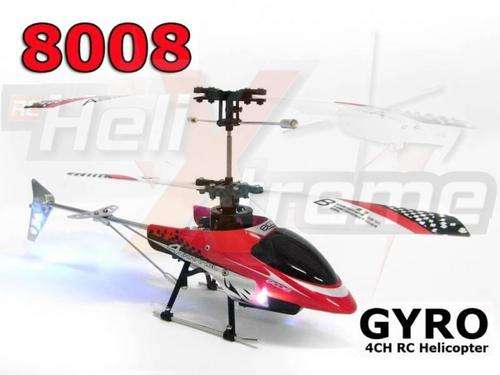 (NEW) Flight Club 8008 4-Ch Infrared RC Remote Control Mini Helicopter (Gyro) RED