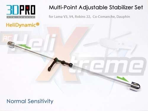 3DPro HeliDynamicï¿½ Multi-Point Adjustable Stabilizer Set for Lama V3 V4, Robins 22, Co-Comanche