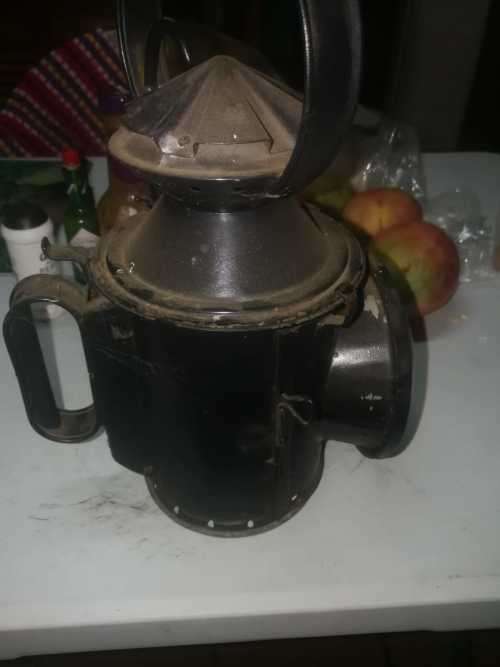 Antique paraffin rail road shanter`s lamp