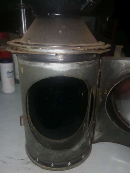 Antique paraffin rail road shanter`s lamp