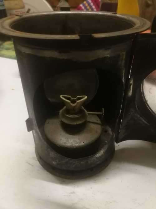 Antique paraffin rail road shanter`s lamp