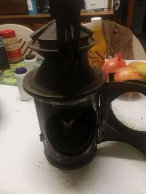 Antique paraffin rail road shanter`s lamp