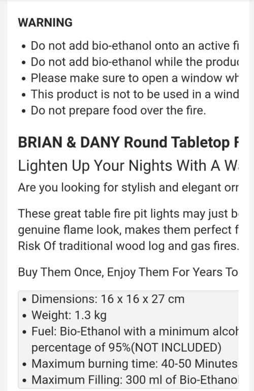 Table top bio ethanol fireplace