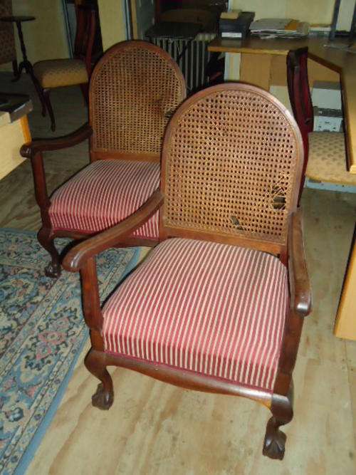 2 X ball and claw arm chairs