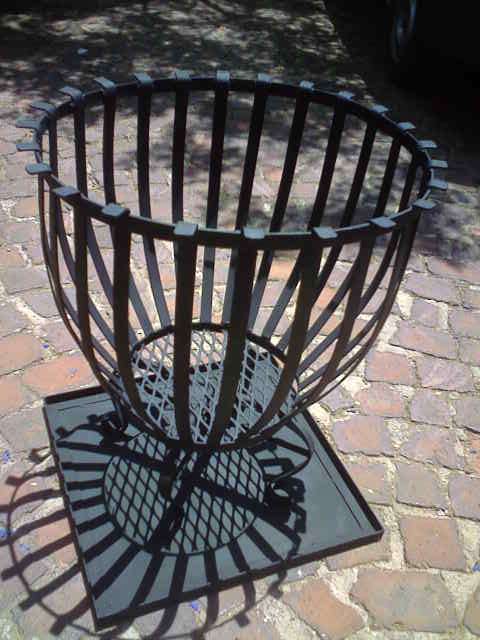 Wrought Iron Garden Fire Stand and tray