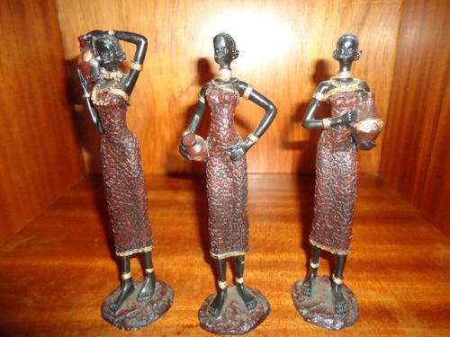 3 X resin African  ladies