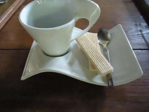 A set of unusal cups and saucers