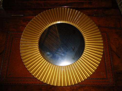 Small plastic  gold framed  mirror 2