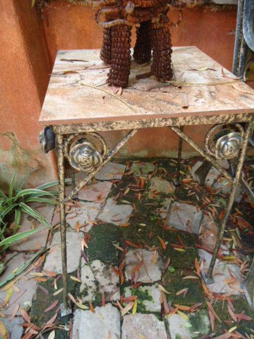 Wrought iron occasional table