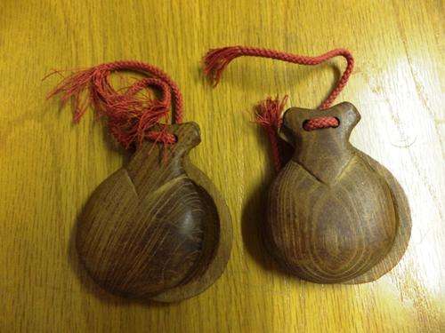 R1/NR! TWO WOODEN CASTANETS