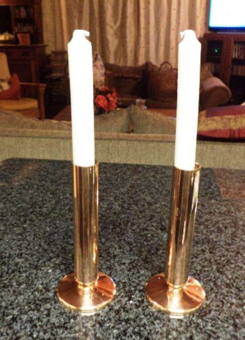 R1/NR!  TWO CHARMING COPPER CANDLE STICKS
