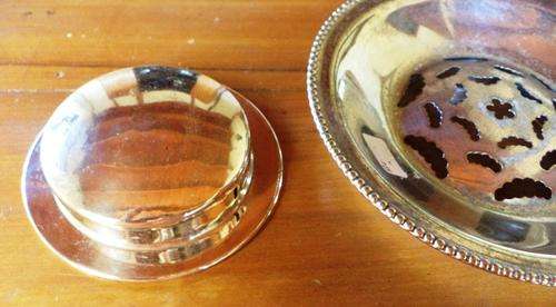 R1/NR! VINTAGE SILVER PLATED BUTTER PRESS!