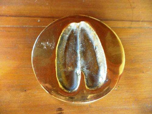 R1/NR! KUDU FOOTPRINT IMPRINTED IN BRASS BY B.W. GENIS 1980
