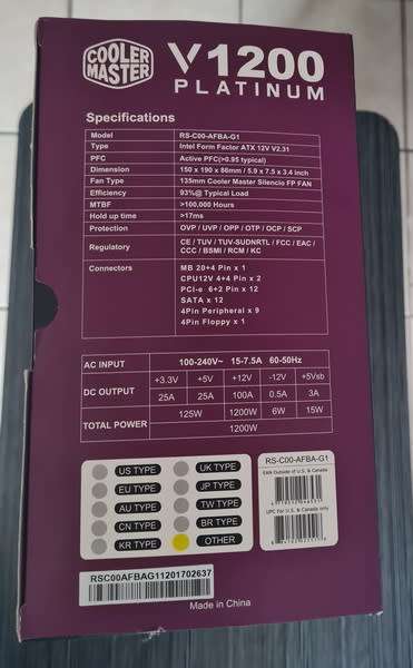 Coolermaster V1200 PSU