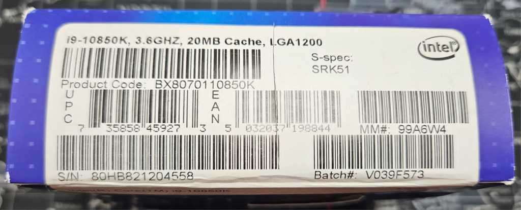 Intel Core I9 10850K