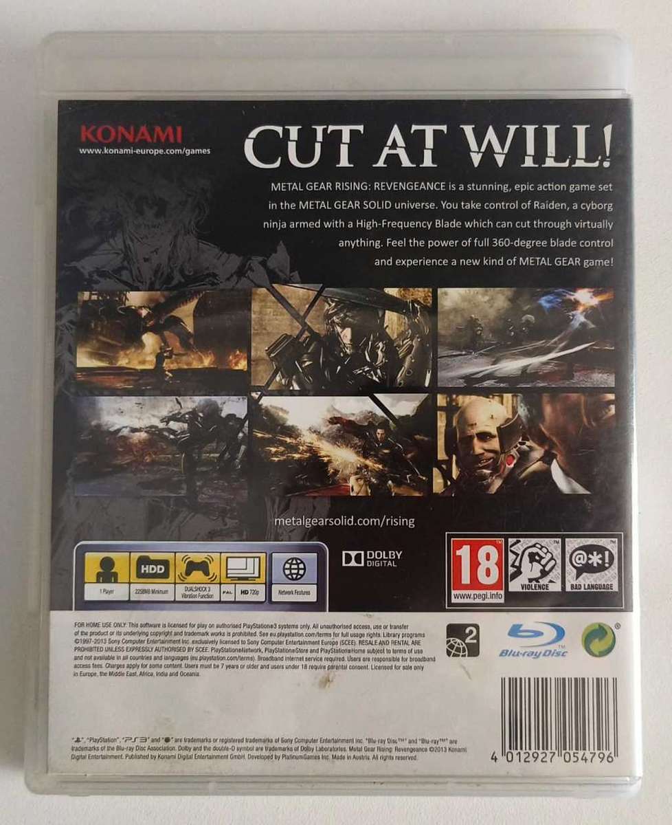 PS3 GAMES  Metal Gear Rising Revengeance PS3 PLAYSTATION 3 GAMES