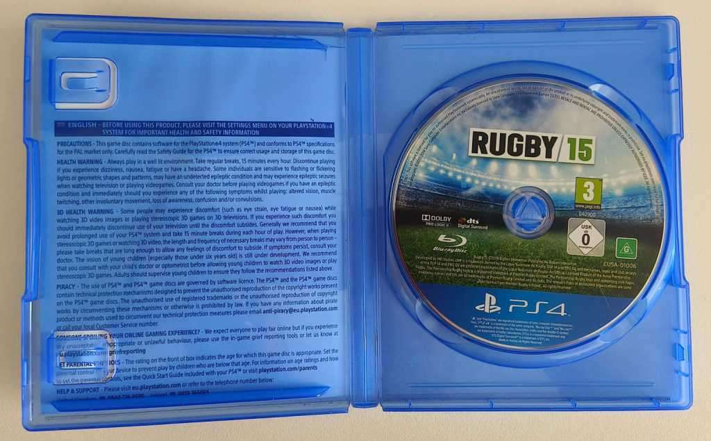 PS4 GAMES RUGBY 15 PS4 PLAYSTATION 4 GAMES
