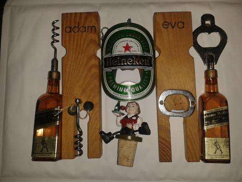 Eva and Adam bottle opener - Jack Daniels bottle opener & corkscrew - Heineken bottle opener