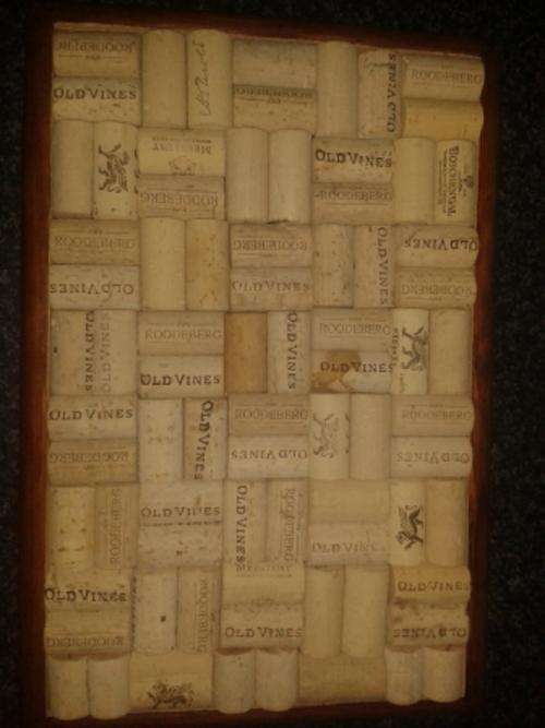 Wine Cork Tray - Wooden frame assembled with Wine Corks - unique