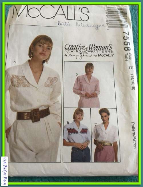 MCCALL'S 7558 MISSES' BLOUSES (SIZE 8 - 24)