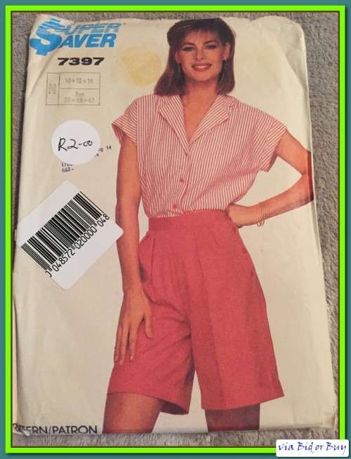 PATTERN SUPER SAVER 7397 - SIDE BUTTON SHORTS AND SHIRT (SIZE 10 - 16)