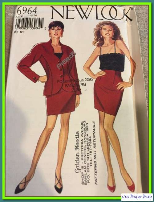 PATTERN NEW LOOK 6964 - JACKET/CAMISOLE/SKIRT (UNUSED)(SIZE 6 - 16)