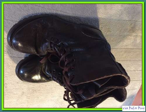 SADF BROWN COMBAT BOOTS (33CMS) SIZE 22/108W 1984