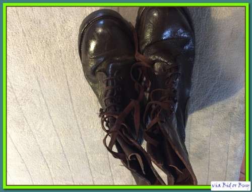 SADF BROWN COMBAT BOOTS (33CMS) SIZE 22/108W 1984