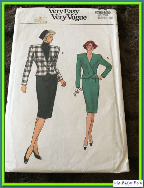 PATTERN VOGUE 9658 - JACKET/SKIRT (SIZE 14-16-18)