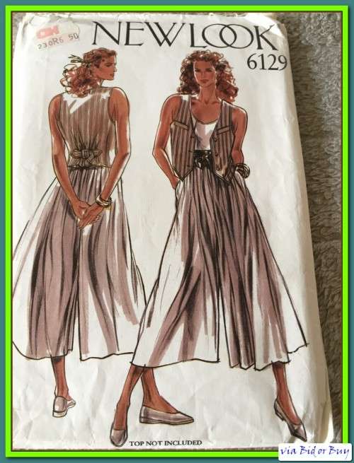 PATTERN NEW LOOK 6129 - WAISTCOAT/CULOTTES (SIZE 8 - 18)