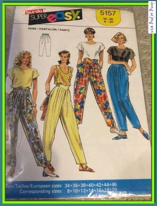 PATTERN BURDA 5157 - PANTS (SIZE 8-20)