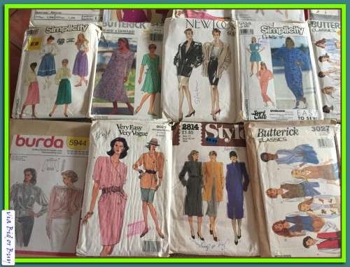 SEWING PATTERNS BATCH E - AS PER PICS 18 PATTERNS