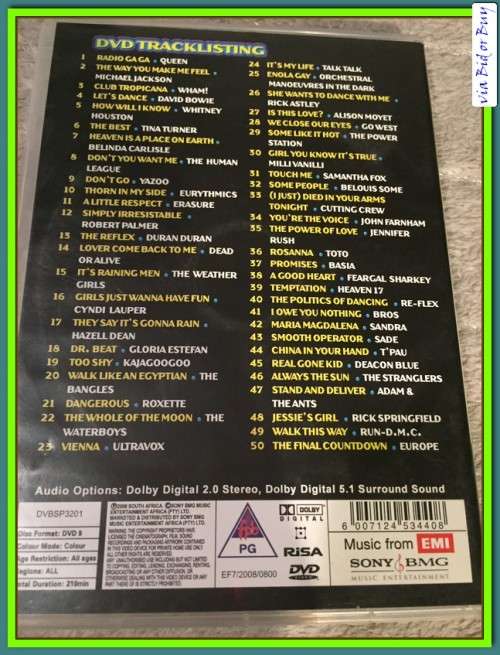 MUSIC DVD - AWESOME MUSIC VIDEO COLLECTION 80'S VOL2 (50 ORIGINAL ARTISTS)