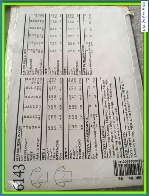 PATTERN NEW LOOK 6143 - BLOUSE (SIZE 8-18)