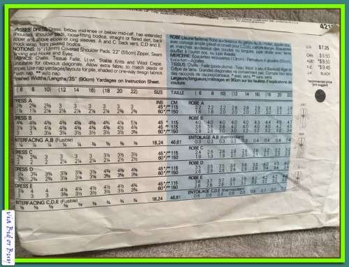 PATTERN BUTTERICK 4217 - DRESS (SIZE 6-8-10, 6-22)