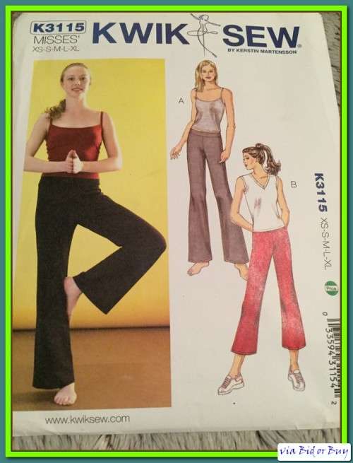 PATTERN KWIK SEW K3115 - PANTS & TOPS (SIZE XS-S-M-L-XL)