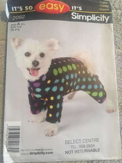 PATTERN SIMPLICITY 2082 - DOGGY PATTERN (SEE PIC)