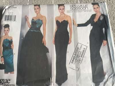 PATTERN VOGUE 1883 (BELLVILLE SASSOON) - JACKET/BUSTIER/SKIRT (SIZE 6-8-10, 6-16)