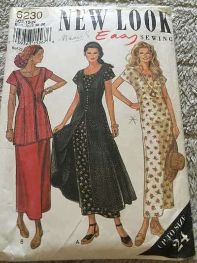 PATTERN NEW LOOK 6230 - DRESS/WAISTCOAT (SIZE 12-24)