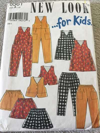 PATTERN NEW LOOK FOR KIDS - JUMPER/JUMPSUIT/VEST/PANTS/SKIRT (SIZE 3-8)