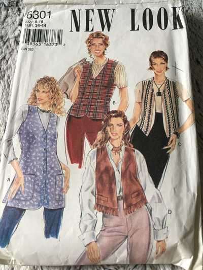 PATTERN NEW LOOK 6301 - VEST (SIZE 8-18)
