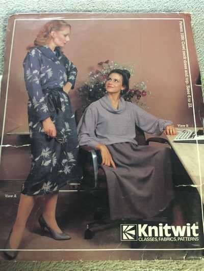 PATTERN KNITWIT 1000 - (UNUSED) COWL NECK DRESS AND TOP (SIZE 6-22)
