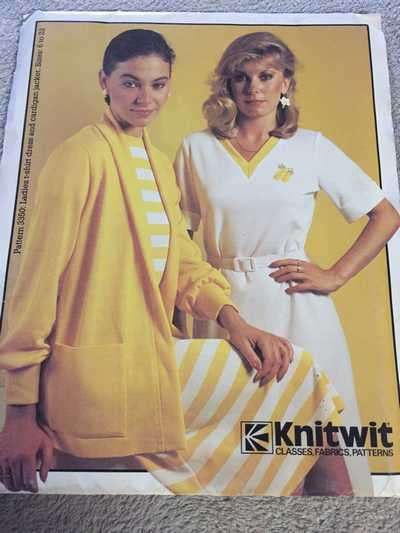 PATTERN KNITWIT 3350 - (UNUSED)LADIES T-SHIRT DRESS AND CARDIGAN JACKET (SIZE 6-22)