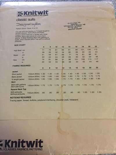 PATTERN KNITWIT 3000 - CLASSIC SUITS (SIZE 6-22)